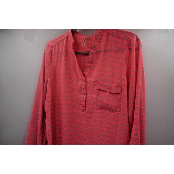 Mittoshop Geometric Patterned Long Sleeve Pink/Grey Office/Casual Blouse Size L - Picture 6 of 9